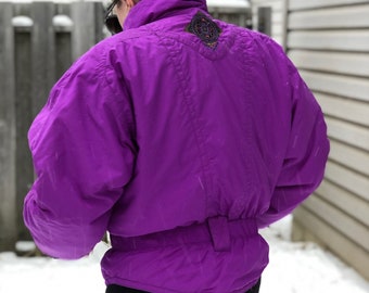 Vintage 1980s Obermeyer Ski Jacket in Purple - Ladies Size 10 - Skiwear from the Heart of the Mountains