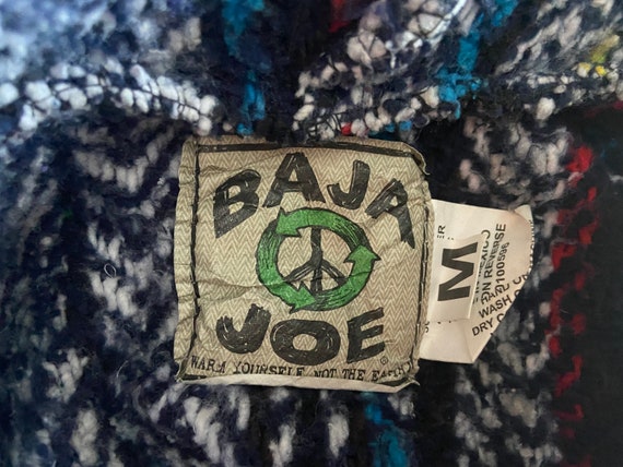 Vintage Baja Hoodie - Mexican Woven Blanket Jacke… - image 5