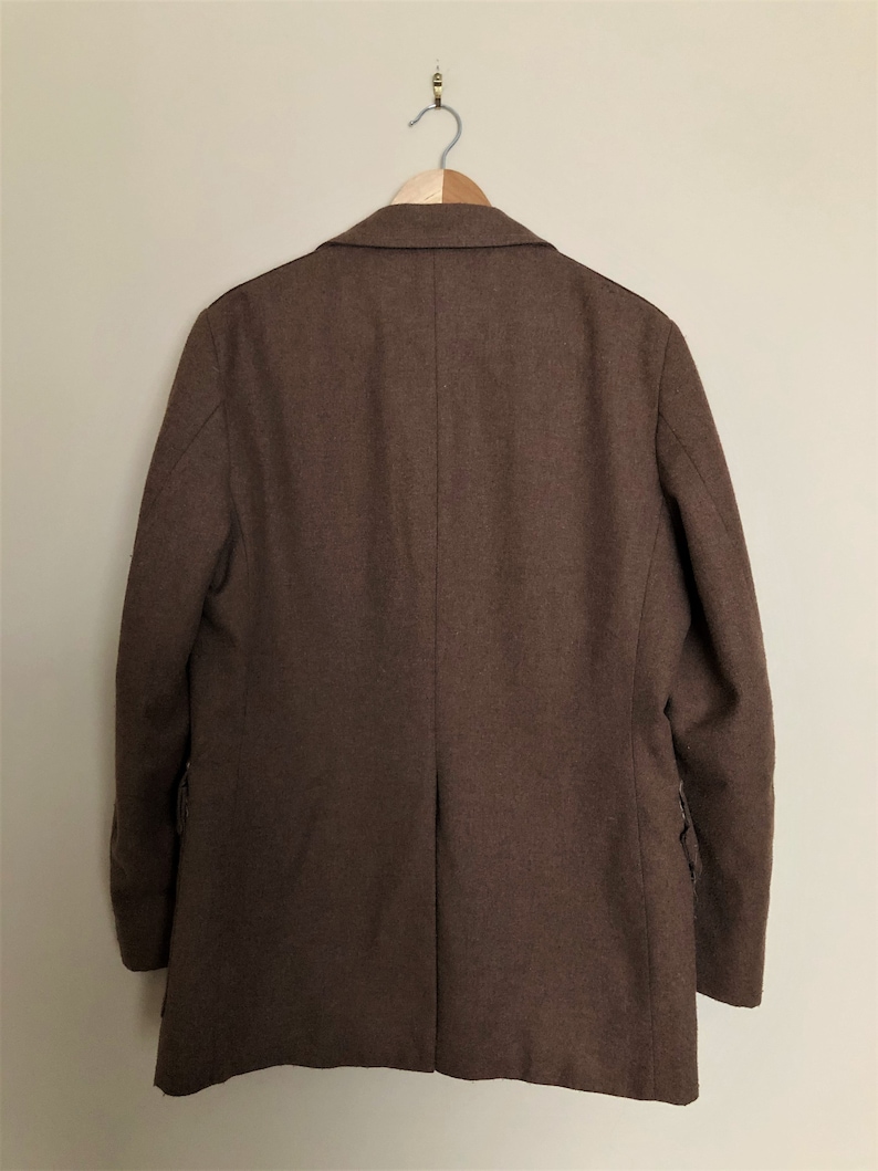 Vintage 1970s Men/'s Western or Military Style UTEX Wool Blazer with Horse Printed Lining