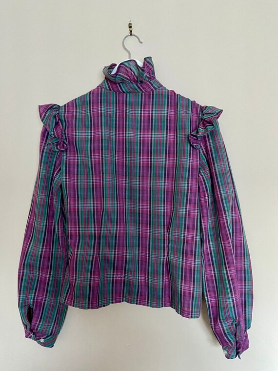 Vintage Early 1980s Prairie Style Button Up Blous… - image 10