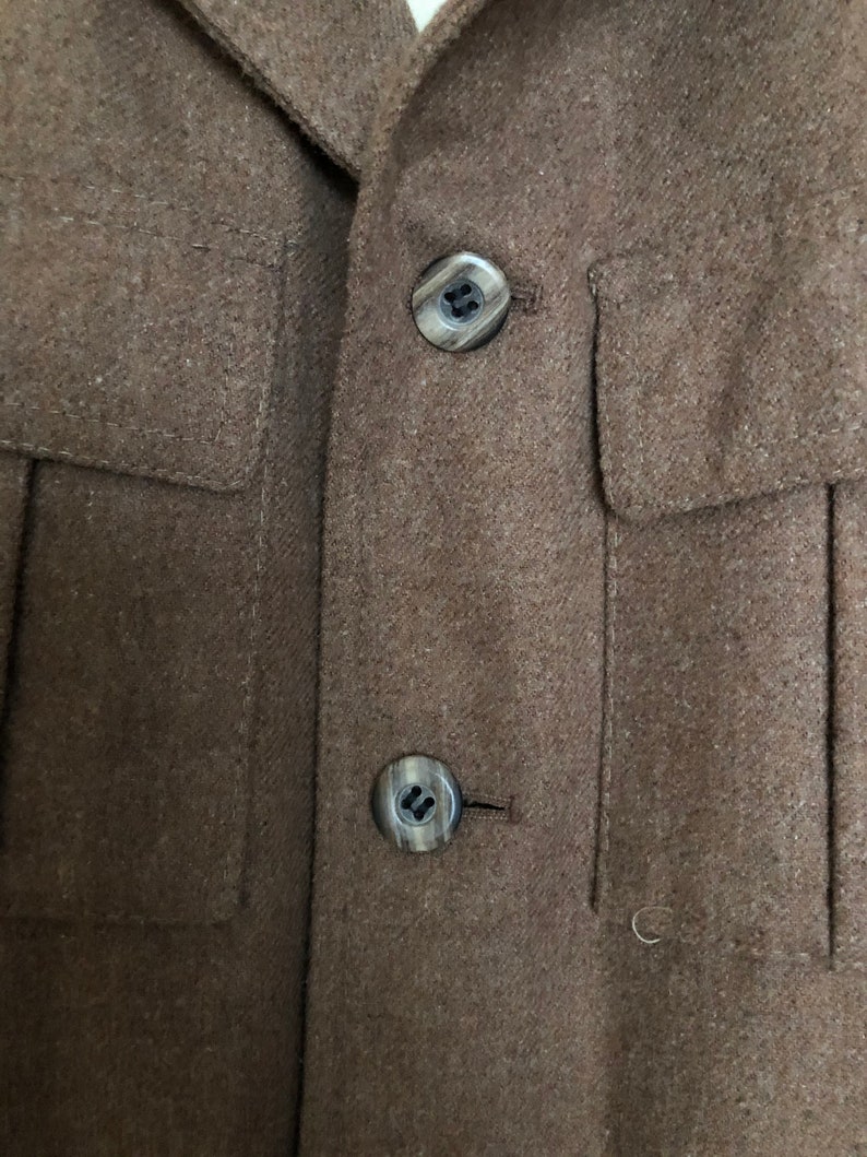 Vintage 1970s Men/'s Western or Military Style UTEX Wool Blazer with Horse Printed Lining
