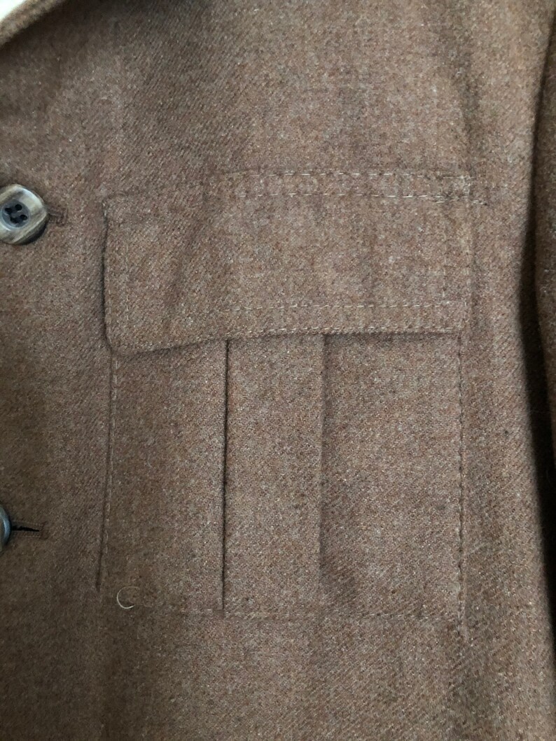 Vintage 1970s Men/'s Western or Military Style UTEX Wool Blazer with Horse Printed Lining