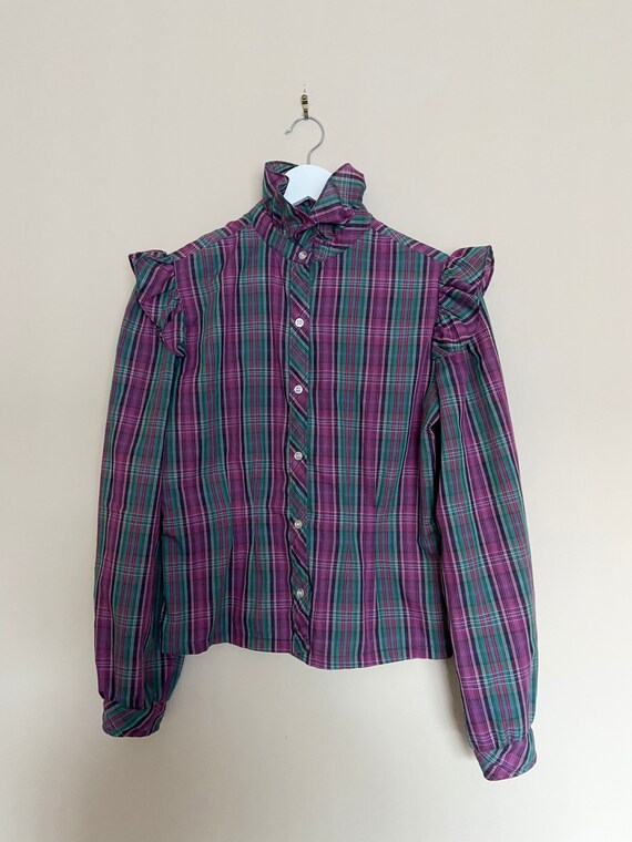 Vintage Early 1980s Prairie Style Button Up Blous… - image 2