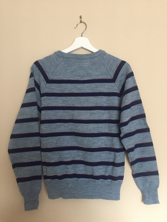 Vintage 1970s Striped Knit Sweater - Mens Sweater… - image 2