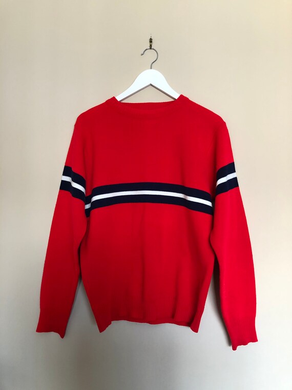 Navy and shop red jumper