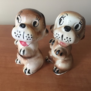 Vintage Retro Dog Salt and Pepper Shakers