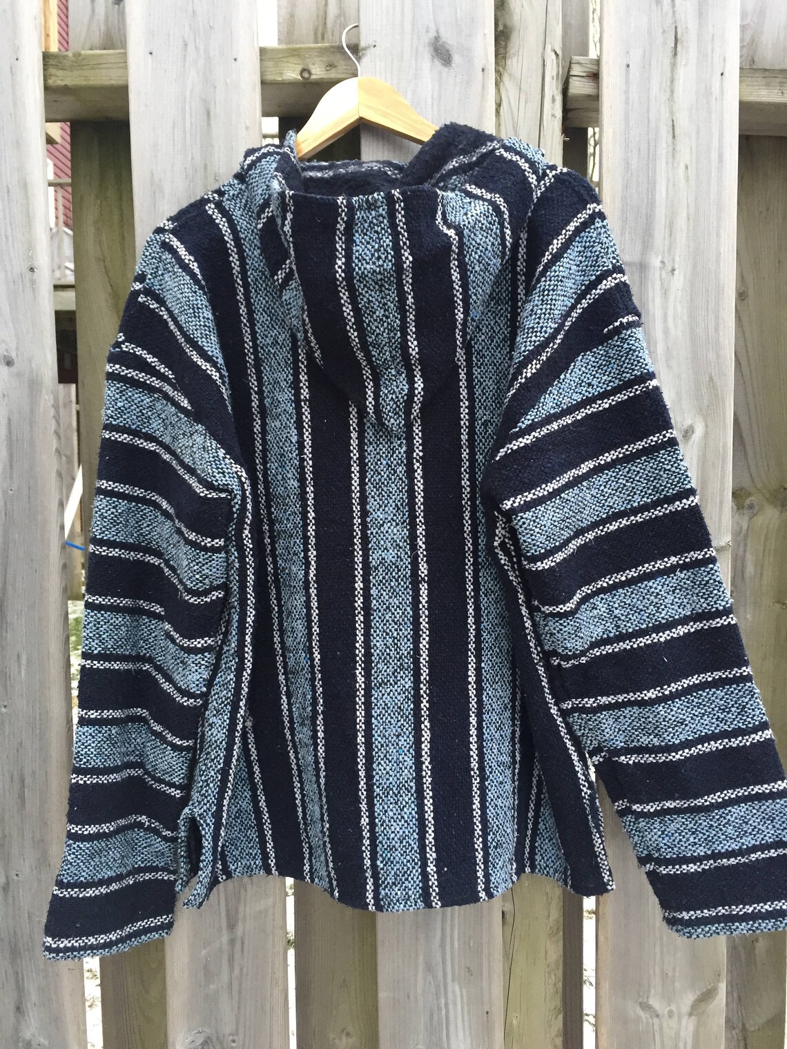 Vintage Baja Hoodie Mexican Woven Blanket Jacket Sunspecs | Etsy