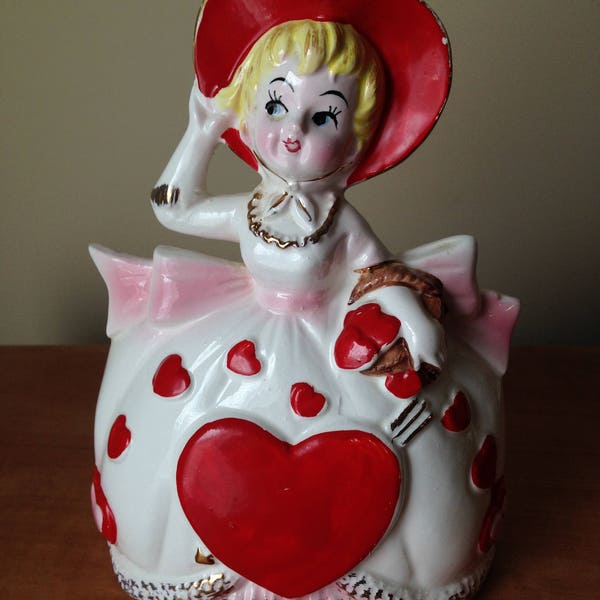 Southern Belle Valentine Planter - Vintage Retro Kitsch Figurine