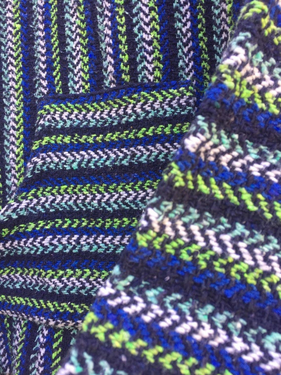 Vintage Baja Hoodie - Mexican Woven Blanket Jacket