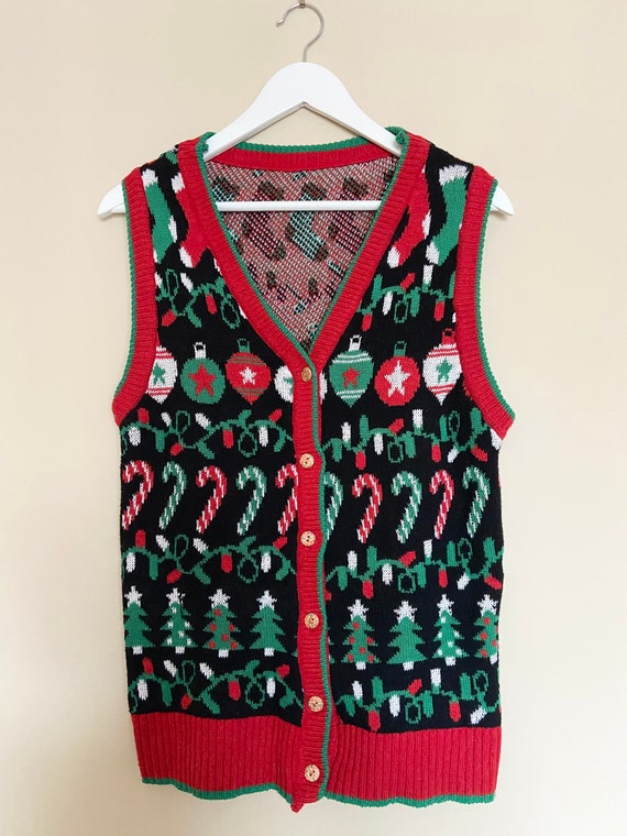 Vintage Christmas Holiday Knit Cardigan 