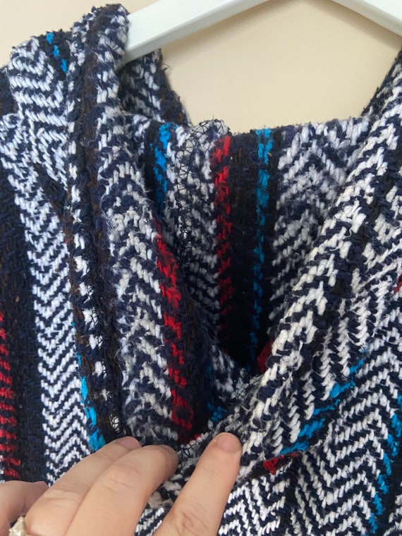 Vintage Baja Hoodie - Mexican Woven Blanket Jacke… - image 9