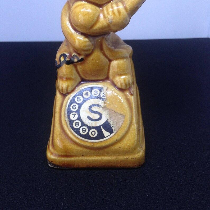 Made in Japan Vintage Retro Kitsch Salt and Pepper Shaker Set Cute Figurine Set Dog and Cat Telephoning Each Other