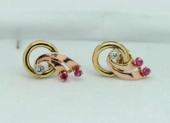 Art Nouveau (ca. 1935) 14K Yellow Gold and Rose G… - image 3