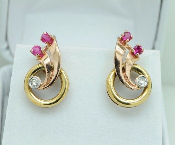 Art Nouveau (ca. 1935) 14K Yellow Gold and Rose G… - image 1