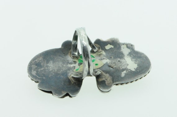 Southwestern (ca. 1980) Sterling Silver Green Tur… - image 2
