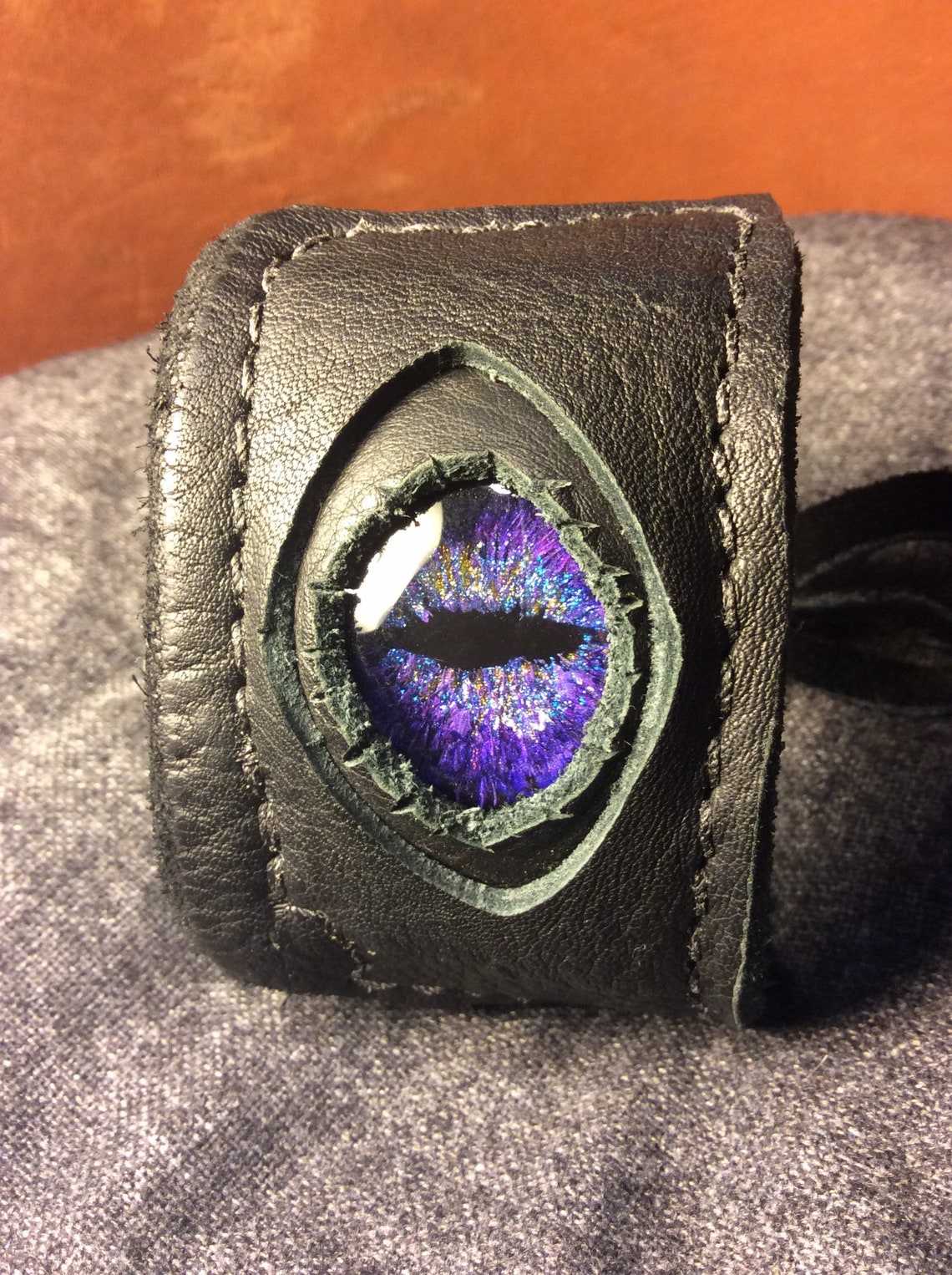 Leather Dragon Eye Bracelet Etsy