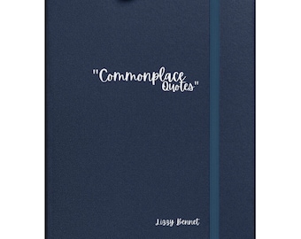 Personalized journal commonplace quotes notebook hardcover lined notebook, bibliophile gift for book lovers