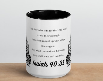 Isaiah 40:31 mug, bible verse mug, eagles wing mug, inspirational mug, Christian mug