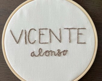 Custom Embroidered Name Hoop: Personalized Nursery Decor, Baby Photo Prop (6 inch)