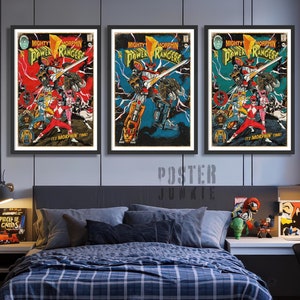 Póster de cómic Mighty Morphin Power Rangers: ilustración digital, bellas artes de primera calidad, impresión de póster, decoración de pared, ENVÍO GRATIS