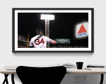David Ortiz &#39;Fenway Park at Bat&#39; Poster – Boston Red Sox - Big Papi- Premium Fine Art - Sports Poster Print - Wall Decor - FREE SHIPPING