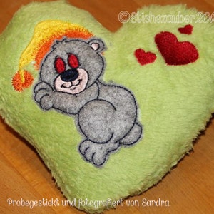 Cuscino cuore ITH Teddy 16 x 26 immagine 3