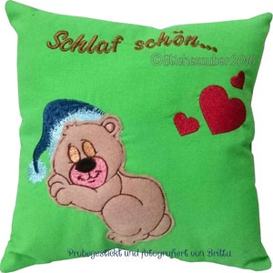 ITH Teddy Pillow &quot;Sleep Tight&quot; 20x20