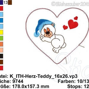 Cuscino cuore ITH Teddy 16 x 26 immagine 4