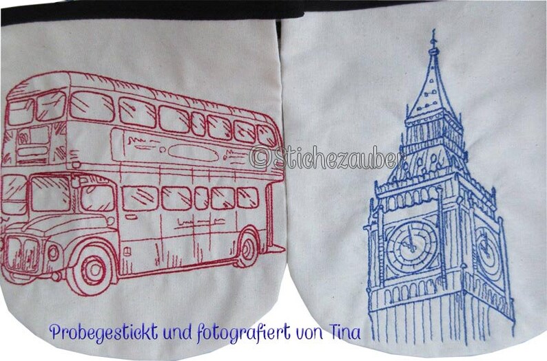 London Redwork-Set 13x18 Bild 3