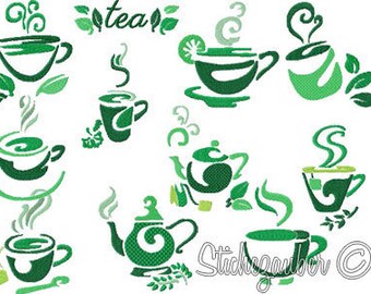 CUP OF TEA" Embroidery File Set 10x10