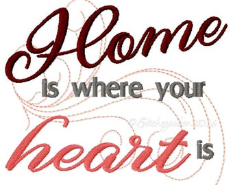 Spruch "Home is where your heart is..." 13x18cm