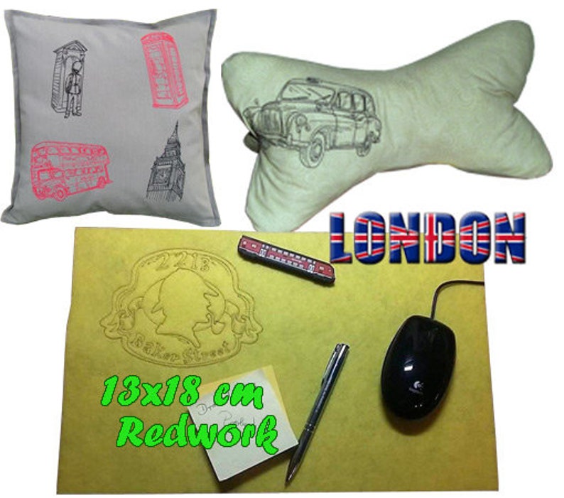 London Redwork-Set 13x18 Bild 2