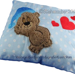 Teddy-Doodle-Applikation Karlchen 10x10cm Bild 1