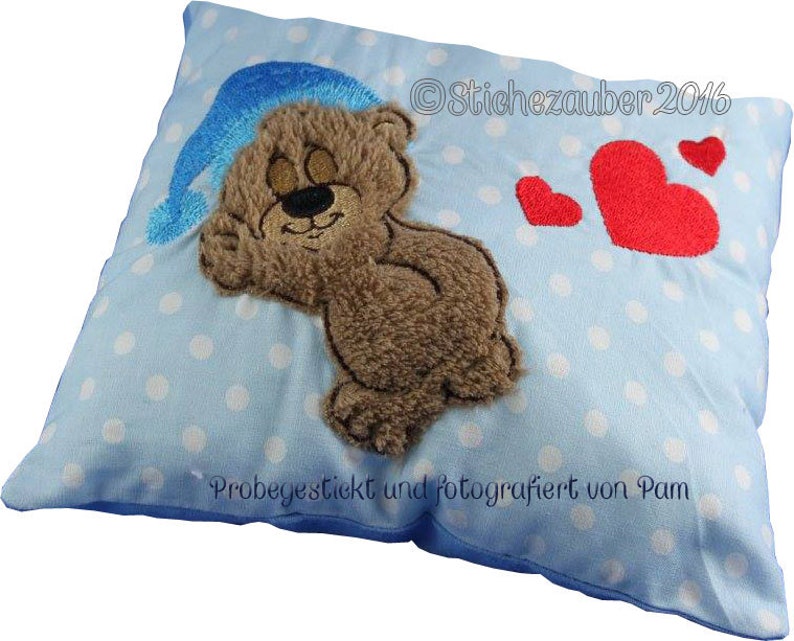 Teddy-Doodle-Applikation Karlchen 10x10cm Bild 1