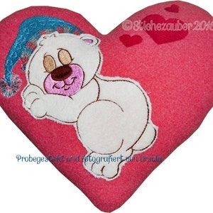 Cuscino cuore ITH Teddy 16 x 26 immagine 1