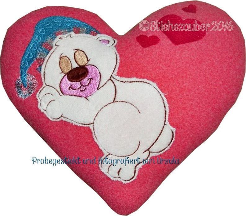 Cuscino cuore ITH Teddy 16 x 26 immagine 1