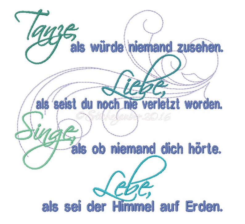 Spruch Tanze,Liebe,Singe,Lebe... 18x30cm Bild 1