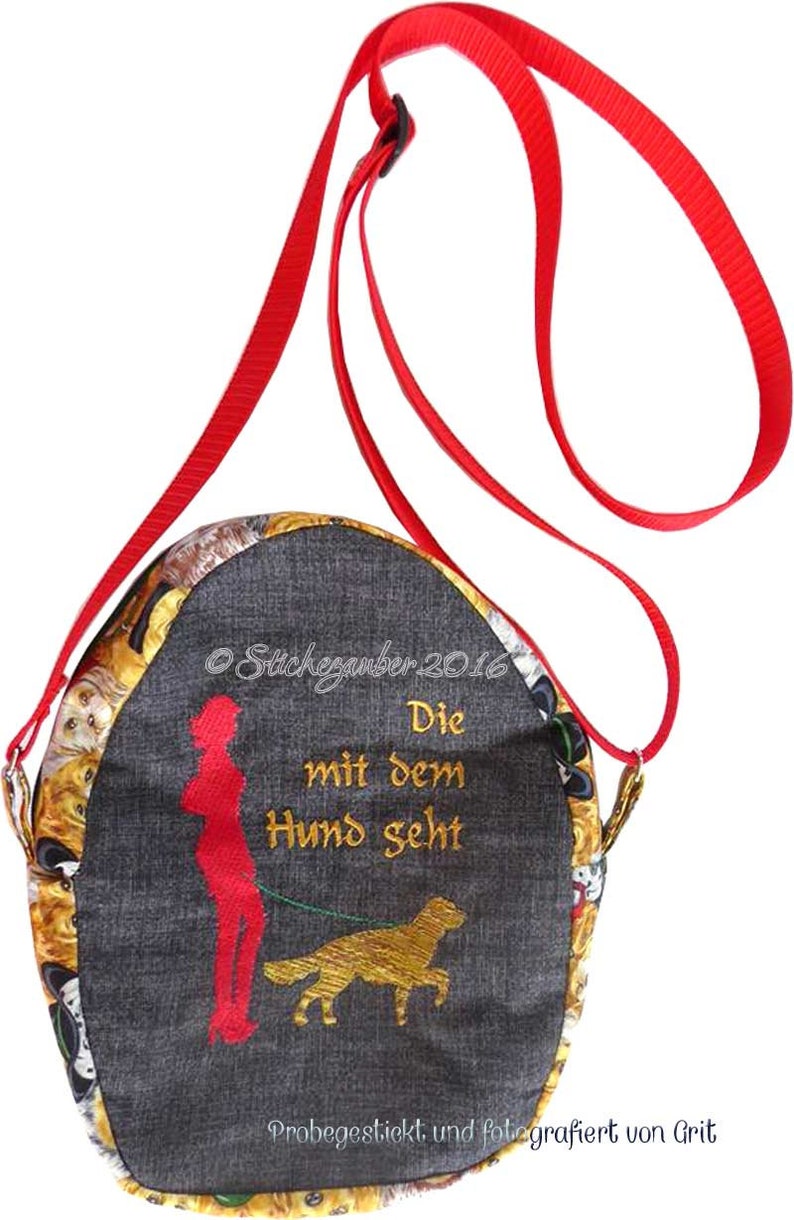 Spruch Die mit dem Hund geht... 13x18cm Bild 3