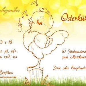 Easter Chick Embroidery files-Set 13x18 image 1