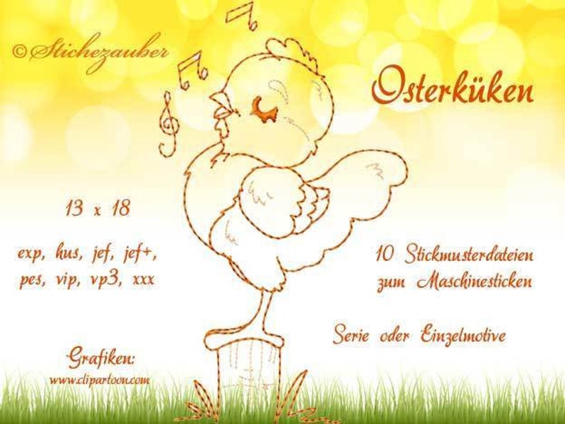 OSTERKÜKEN Stickdateien-Set 13x18 Bild 1