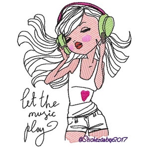 Coole Girls Doodle Music 13x18cm Bild 1