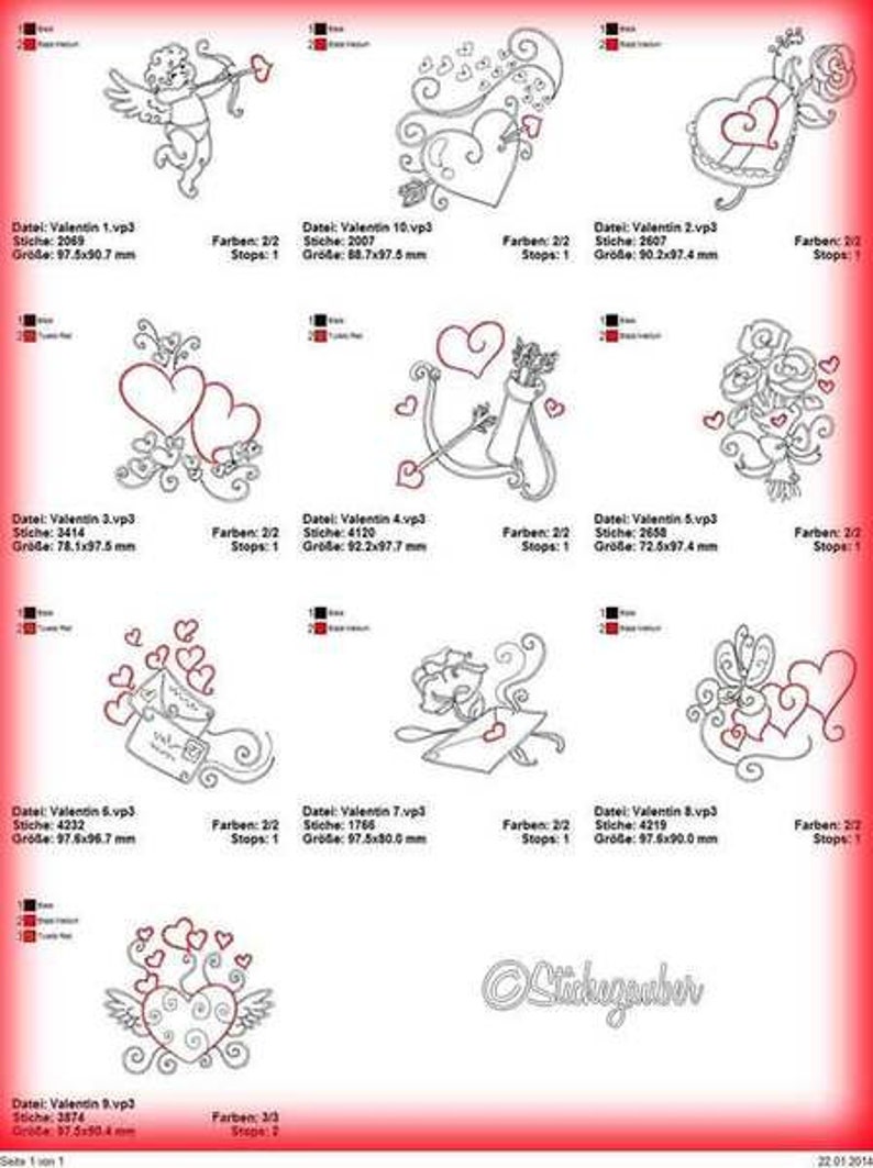 VALENTINE-DOODLES Set 10x10 Bild 4