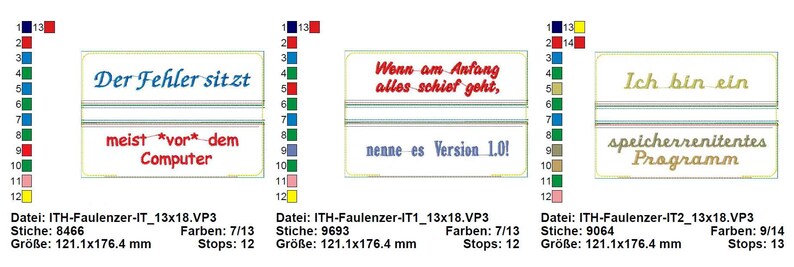 ITH Set 3 x Bag-Set Informatik 13x18 cm Bild 4