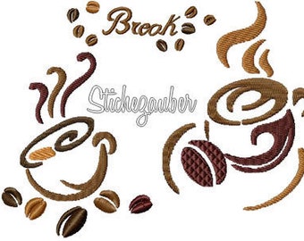 COFFEE PAUSE" embroidery files set 10x10