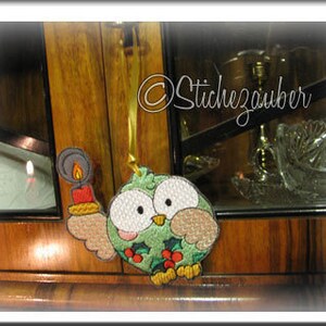 Christmas OWLS Embroidery files-Set 10x10 image 4