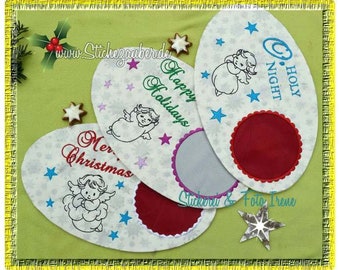 Christmas MugRugs "star Angel" set 18x30