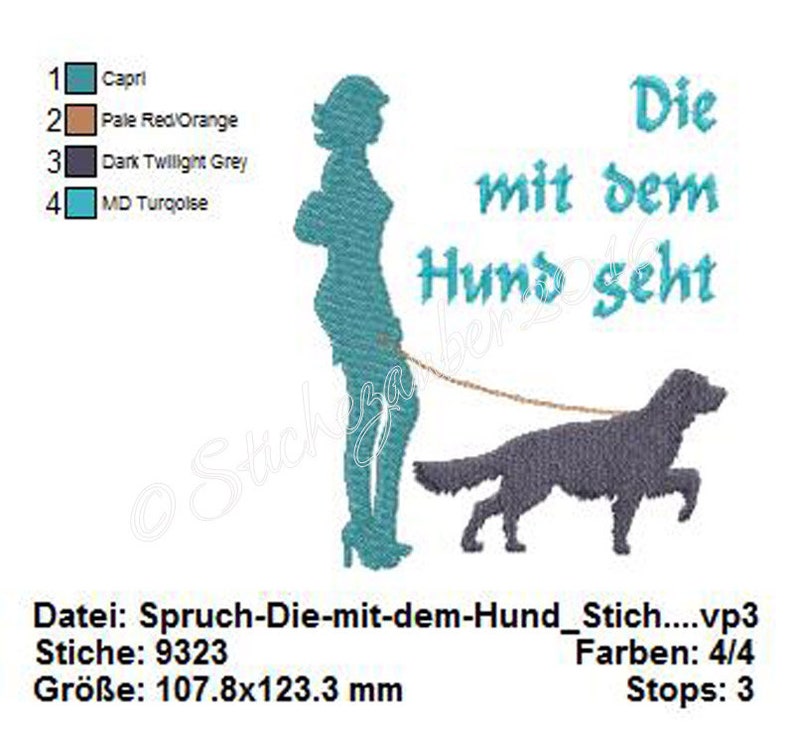 Spruch Die mit dem Hund geht... 13x18cm Bild 4