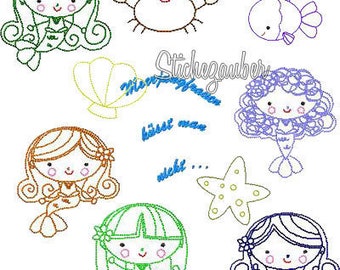 Mermaids ' Embroidery files-set 10x10