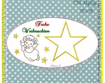 Christmas MugRugs ith "star Angel" set 20 x 36 cm