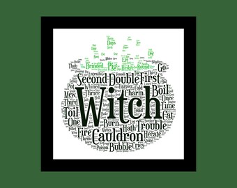 Shakespeare's Macbeth Witches' Cauldron signed original art print